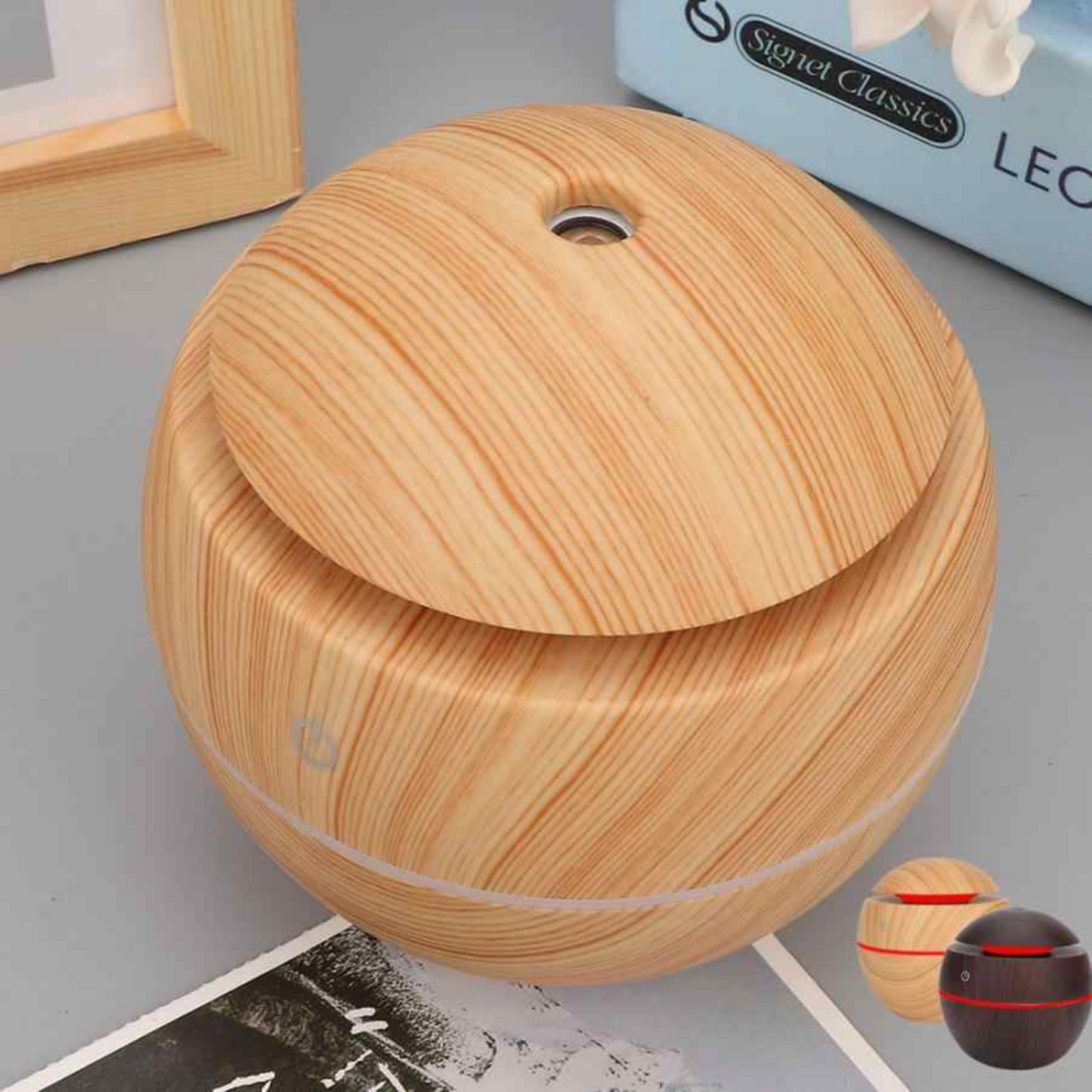 Difusor de Aromas con Luz LED – Diseño Redondo y Elegante