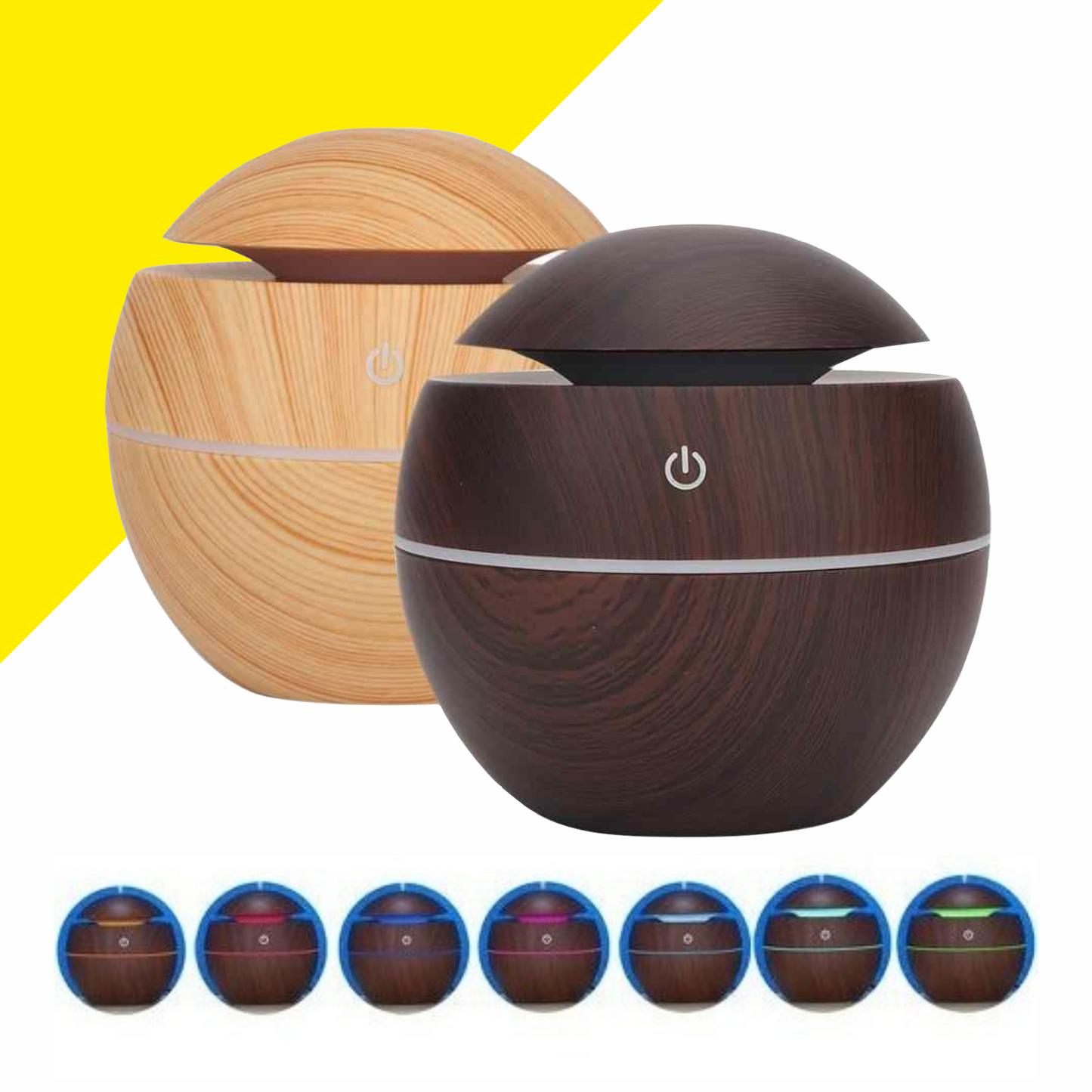 Difusor de Aromas con Luz LED – Diseño Redondo y Elegante
