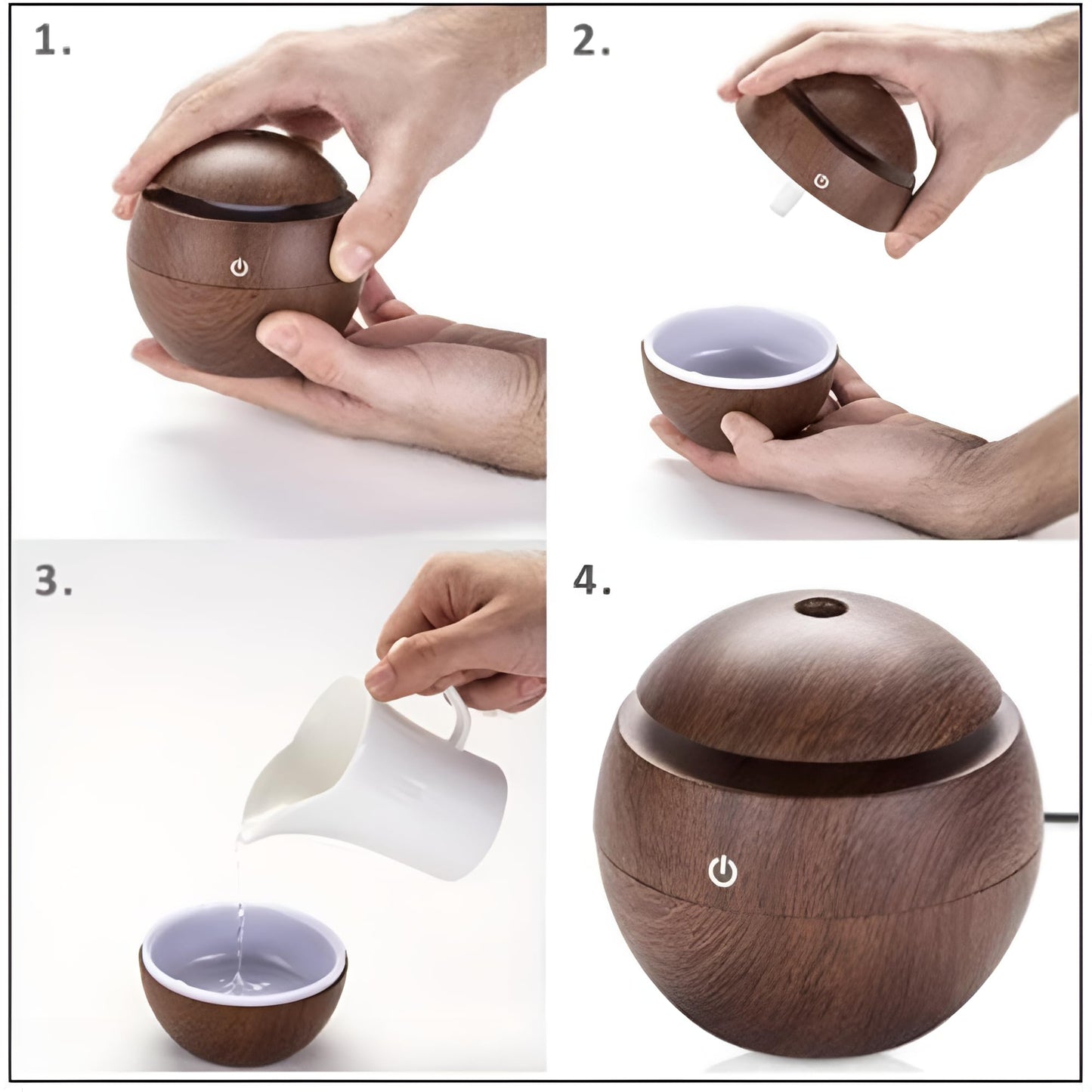 Difusor de Aromas con Luz LED – Diseño Redondo y Elegante