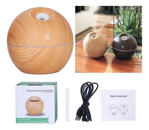 Difusor de Aromas con Luz LED – Diseño Redondo y Elegante