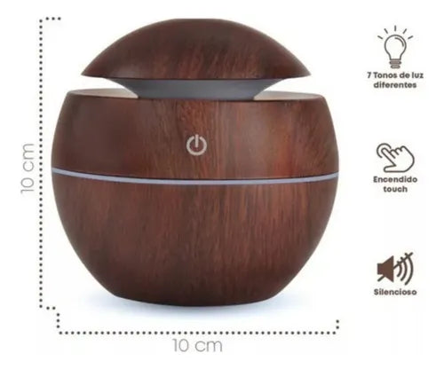 Difusor de Aromas con Luz LED – Diseño Redondo y Elegante